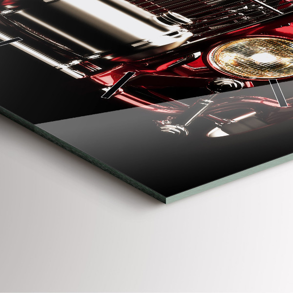 Szögletes fali üvegóra Régi veterán autó