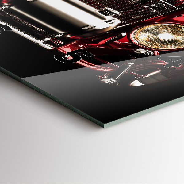 Szögletes fali üvegóra Régi veterán autó