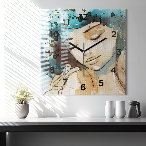 Szögletes fali üvegóra Absztrakciós nő