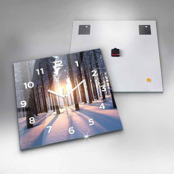 Szögletes fali üvegóra Sunset Forest