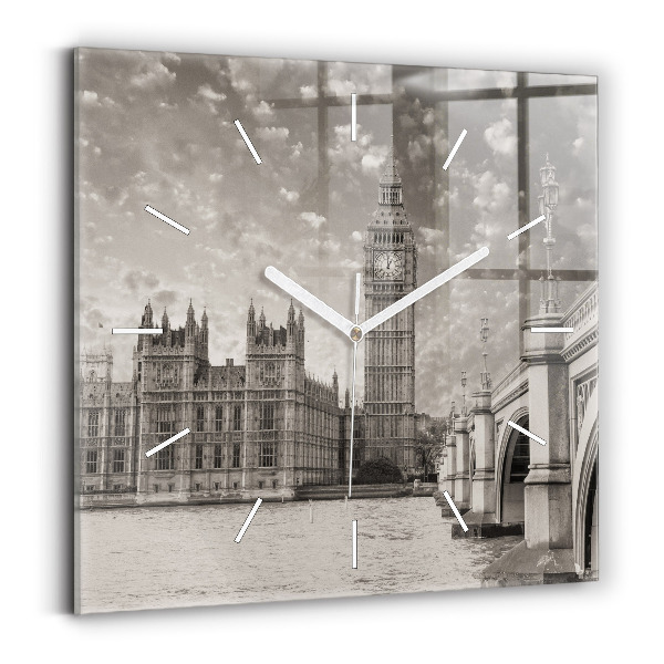 Szögletes fali üvegóra London Anglia Big Ben