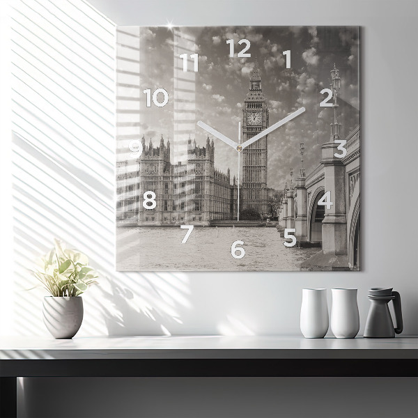 Szögletes fali üvegóra London Anglia Big Ben