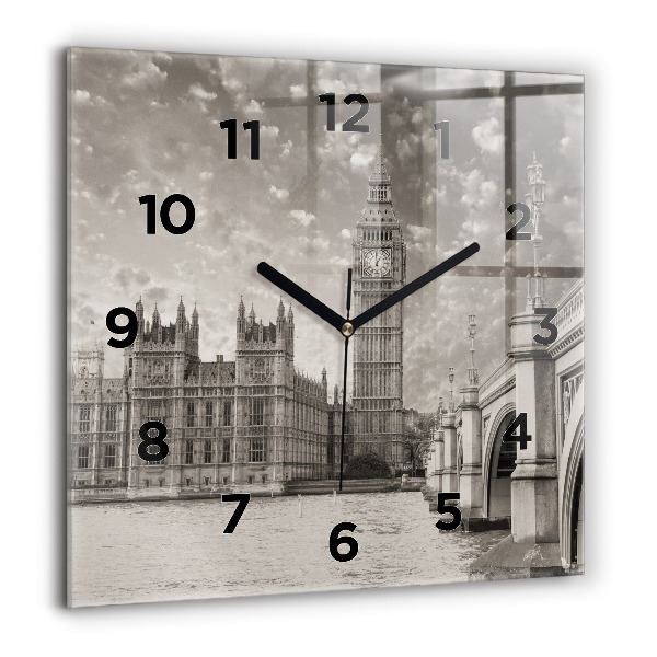 Szögletes fali üvegóra London Anglia Big Ben