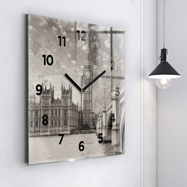 Szögletes fali üvegóra London Anglia Big Ben