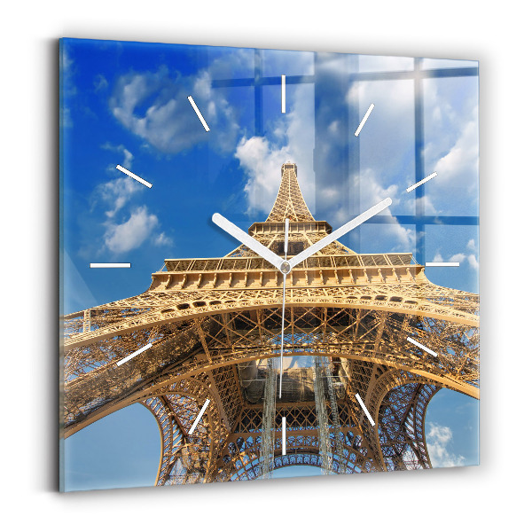 Szögletes fali üvegóra Franciaország Eiffel-torony