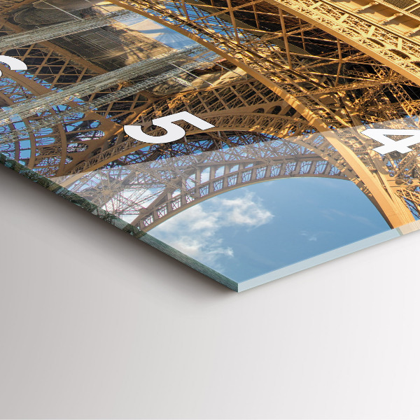 Szögletes fali üvegóra Franciaország Eiffel-torony