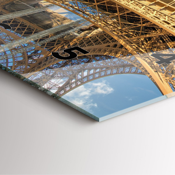 Szögletes fali üvegóra Franciaország Eiffel-torony