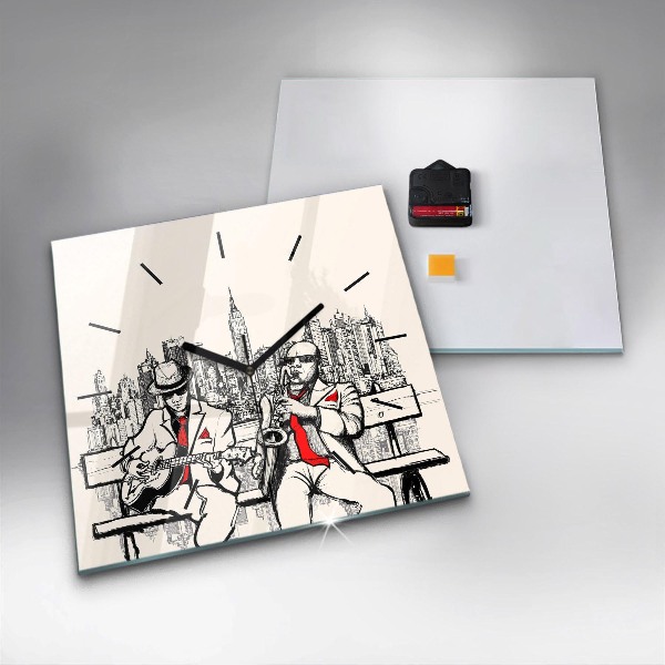 Szögletes fali üvegóra Jazz New Yorkban