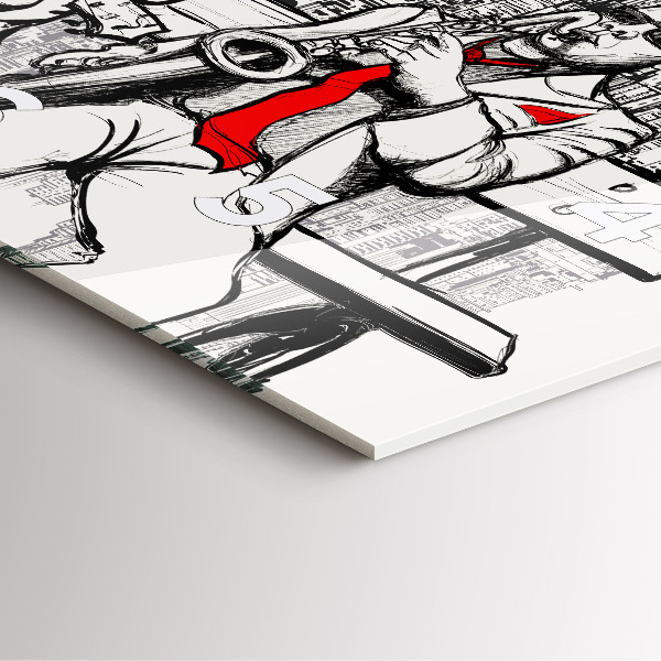 Szögletes fali üvegóra Jazz New Yorkban