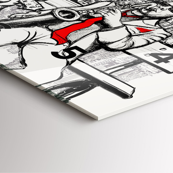 Szögletes fali üvegóra Jazz New Yorkban