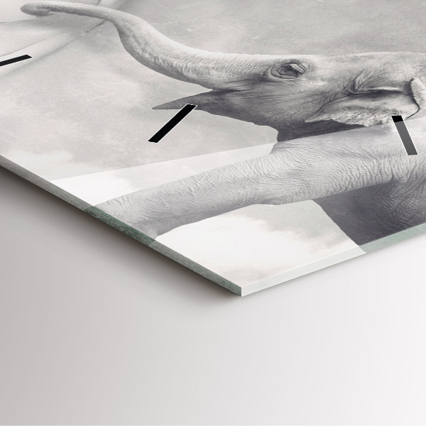 Szögletes fali üvegóra Elefánt