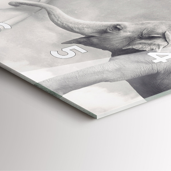 Szögletes fali üvegóra Elefánt
