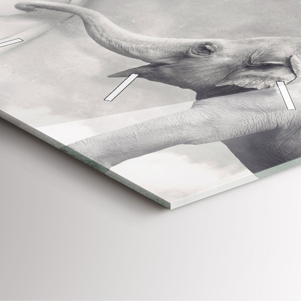 Szögletes fali üvegóra Elefánt