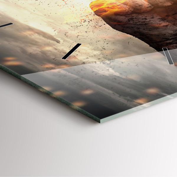 Szögletes fali üvegóra Fists Strength Power