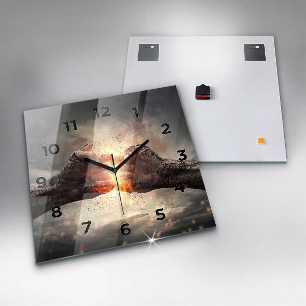 Szögletes fali üvegóra Fists Strength Power