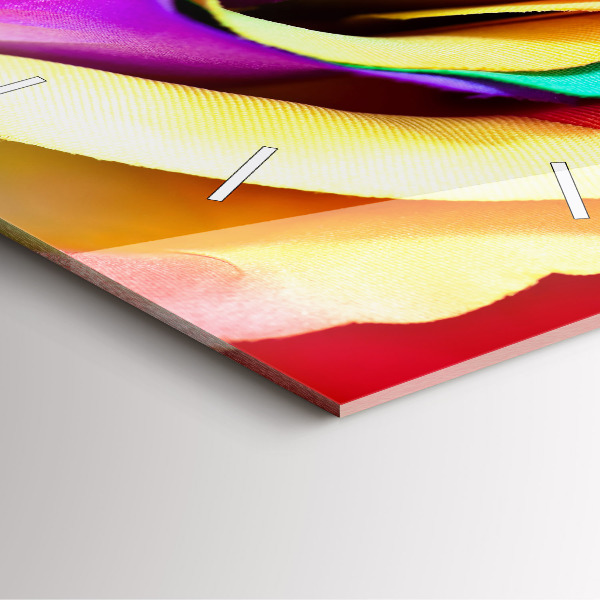 Szögletes fali üvegóra Szivárvány rózsa