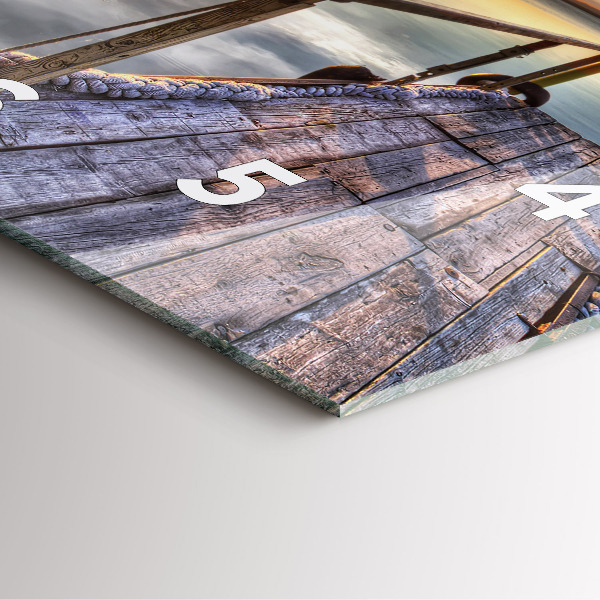 Szögletes fali üvegóra Lake Sunset