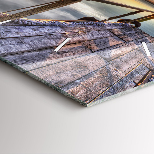 Szögletes fali üvegóra Lake Sunset