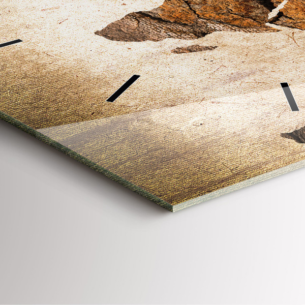 Szögletes fali üvegóra Vintage világtérkép