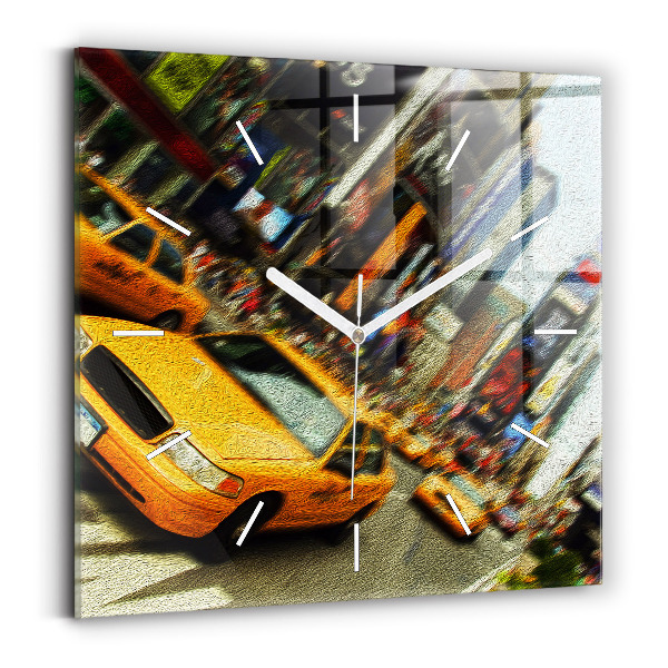 Szögletes fali üvegóra New York-i taxik