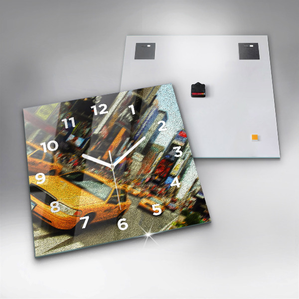 Szögletes fali üvegóra New York-i taxik