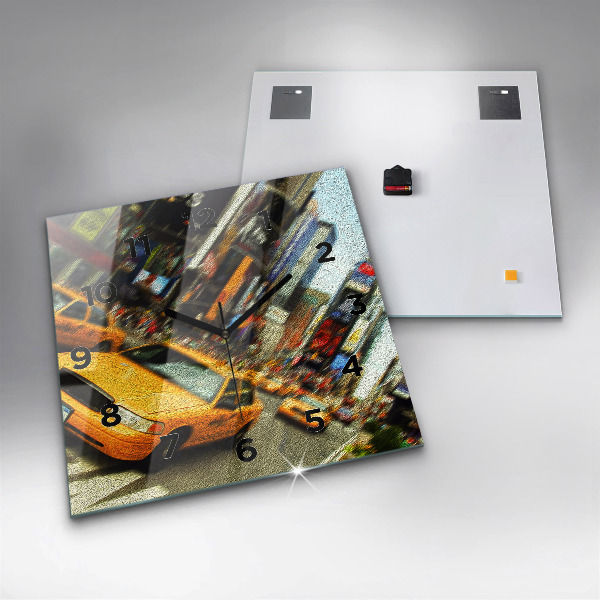 Szögletes fali üvegóra New York-i taxik