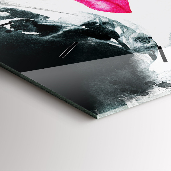 Szögletes fali üvegóra Vörös ajkak nő portréja