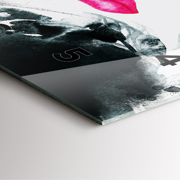 Szögletes fali üvegóra Vörös ajkak nő portréja