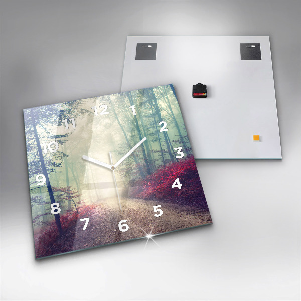 Szögletes fali üvegóra Őszi út Erdei Köd