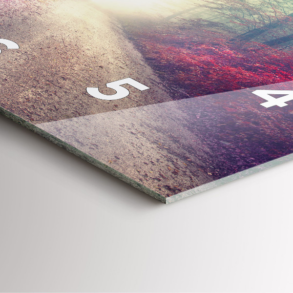 Szögletes fali üvegóra Őszi út Erdei Köd