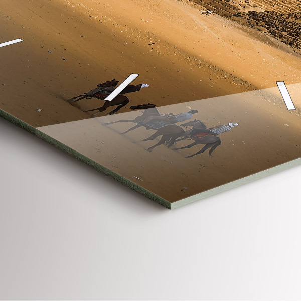 Szögletes fali üvegóra Piramisok és naplemente