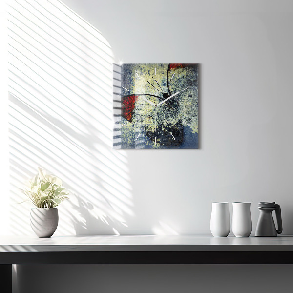 Szögletes fali üvegóra Pillangó vintage stílusú