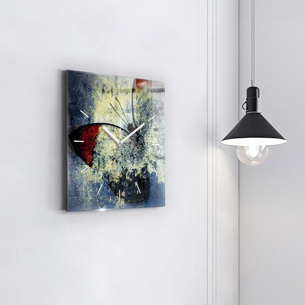 Szögletes fali üvegóra Pillangó vintage stílusú