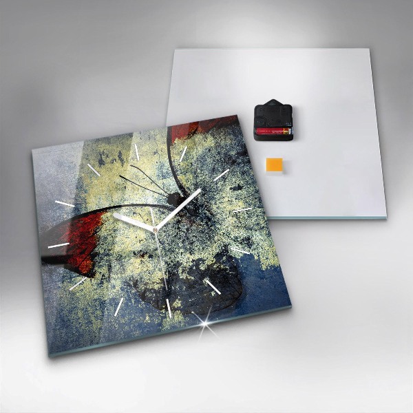 Szögletes fali üvegóra Pillangó vintage stílusú