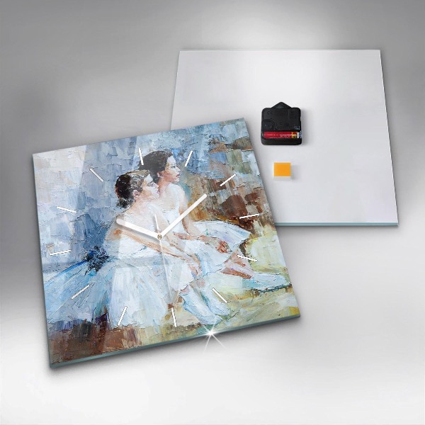 Szögletes fali üvegóra Fiatal balerinák