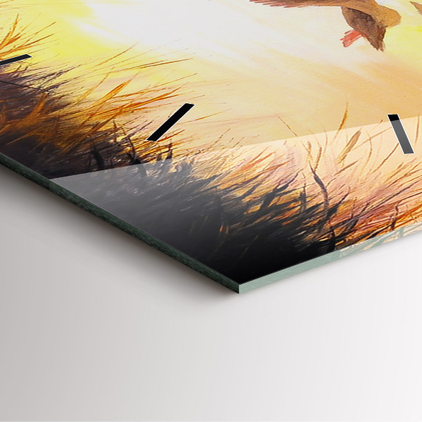 Szögletes fali üvegóra Daruk naplementekor