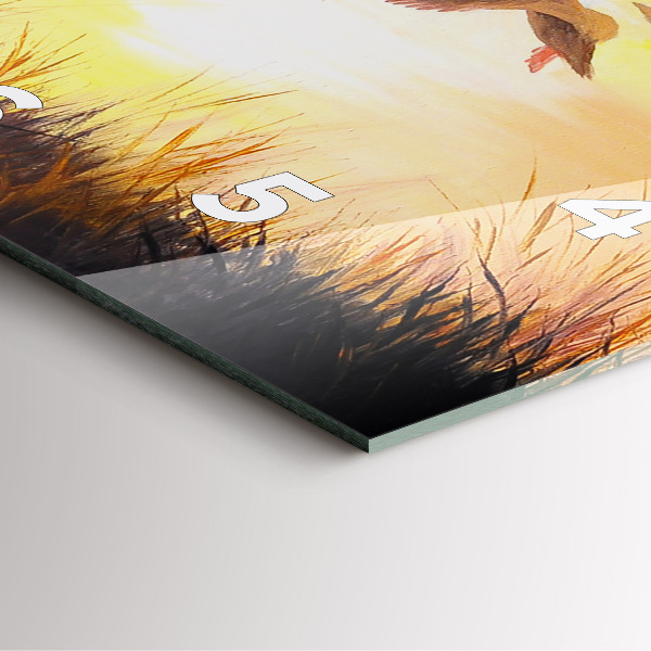 Szögletes fali üvegóra Daruk naplementekor