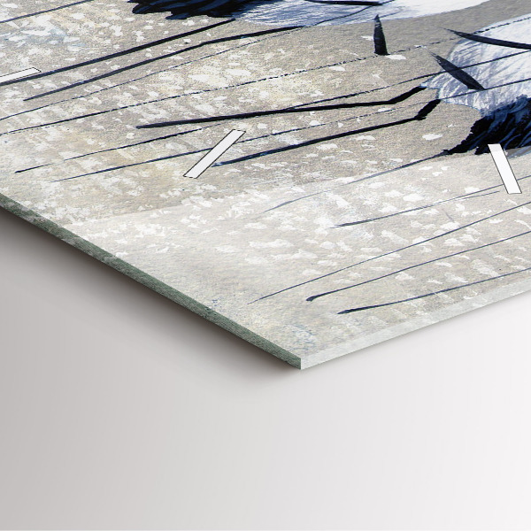 Szögletes fali üvegóra Daruk a nádasban