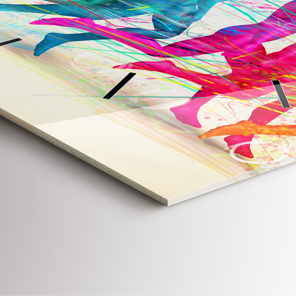 Szögletes fali üvegóra Színes emberek