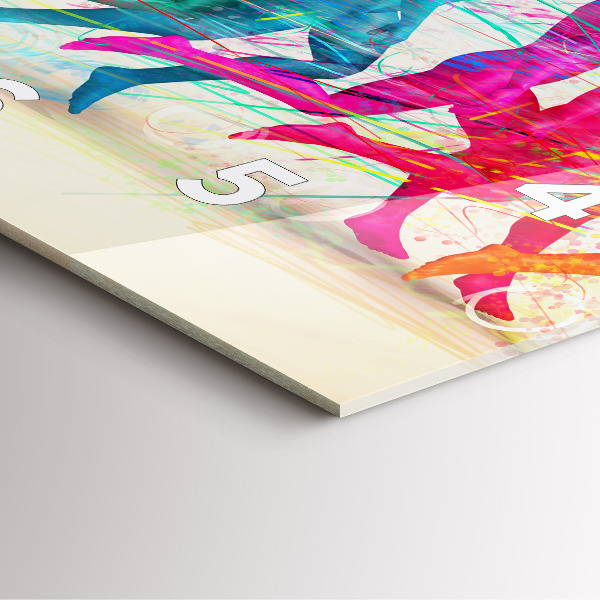 Szögletes fali üvegóra Színes emberek