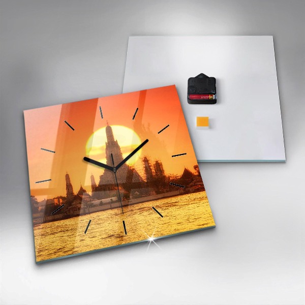 Szögletes fali üvegóra Wat Arun Bangkok Thaiföld