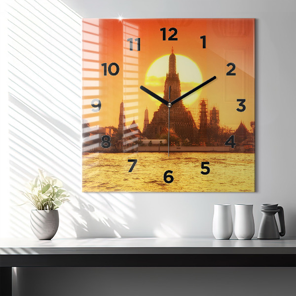 Szögletes fali üvegóra Wat Arun Bangkok Thaiföld