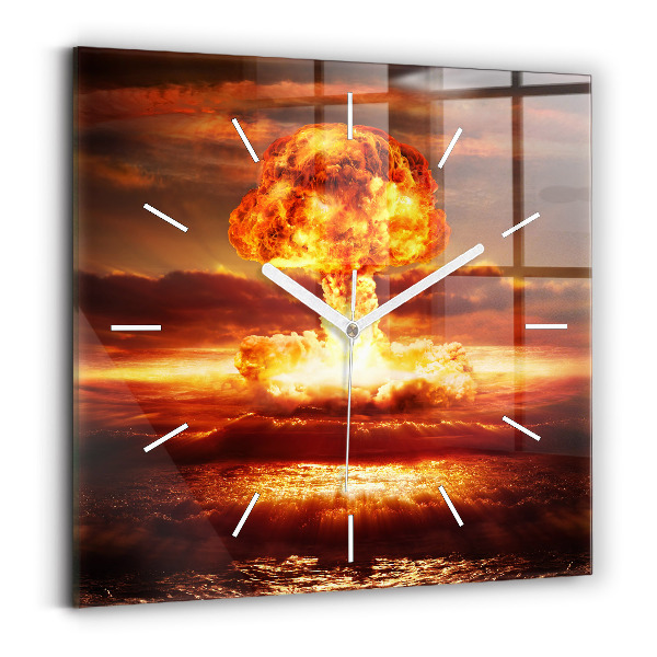 Szögletes fali üvegóra Atombomba robbanás