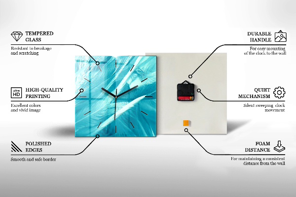 Szögletes fali üvegóra Atombomba robbanás