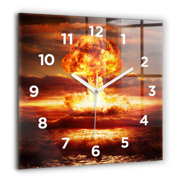 Szögletes fali üvegóra Atombomba robbanás