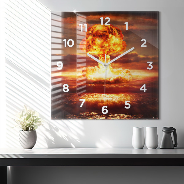 Szögletes fali üvegóra Atombomba robbanás