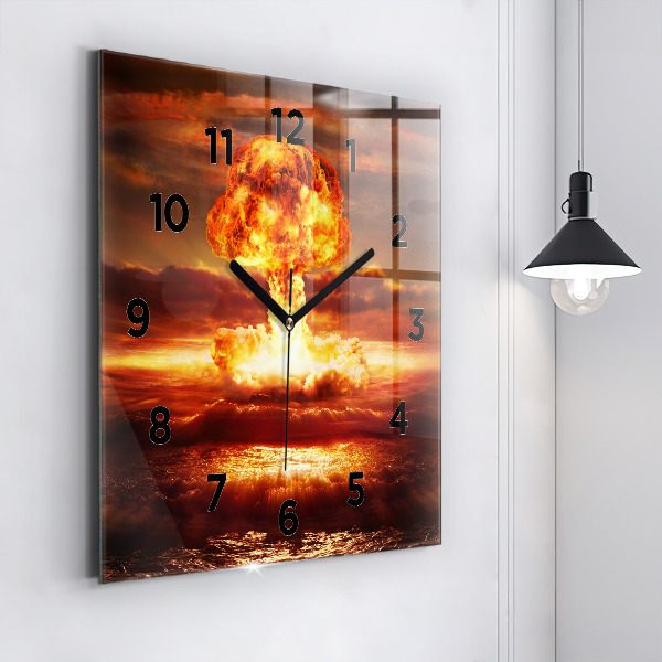 Szögletes fali üvegóra Atombomba robbanás
