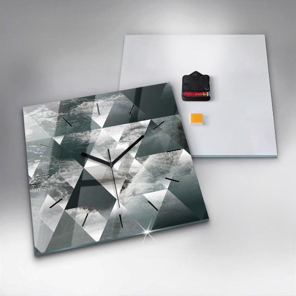 Szögletes fali üvegóra Absztrakt tenger hullámai