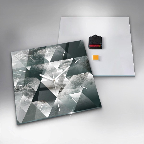 Szögletes fali üvegóra Absztrakt tenger hullámai