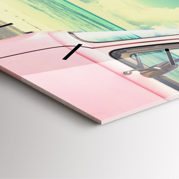 Szögletes fali üvegóra Autó szörfdeszkával